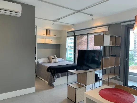 Imagem Studio Jardim Paulista - 40M², 1 Dorm, 1 Vaga Demarcada, Academia, Piscina C/ Raia, Churrasqueira, Sauna, Lavanderia Comum, Split, Playground.