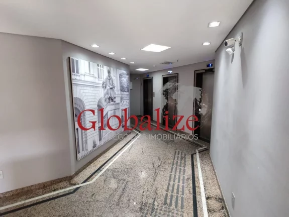Imagem Maravilhosa sala comercial mobiliada porteira fechada no centro da cidade de Santos (SP) para locação ou venda por R$.240.000,00 !!!