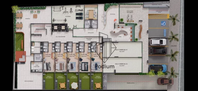Imagem Flats térreo com área privativa e excelente localização a 250m da praia de Tambaú - FL0406