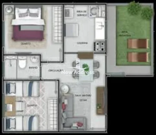 Imagem Apartamento térreo com quintal privativo em Cariacica, 2 quartos, cozinha com bancada em L, pronto para financiar pelo Minha Casa Minha Vida!