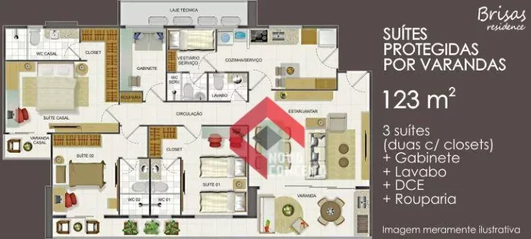 Imagem Apartamento com 3 dormitórios à venda, 123 m² por R$ 1.300.000,00 - Cocó - Fortaleza/CE