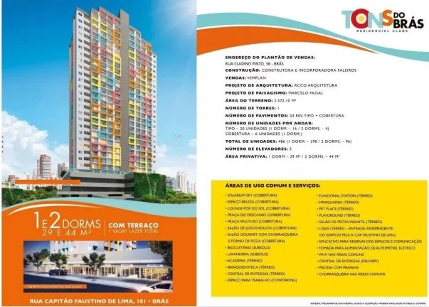 Imagem Apartamento à venda em São Paulo, Brás, com 2 quartos, 44m2