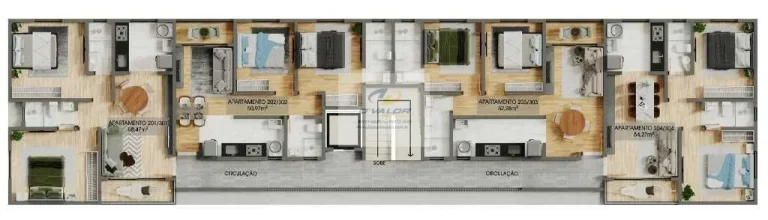 Imagem Vendo Apartamentos de 50 à 101m², 2 quartos S/ 1 suíte e 1 vaga