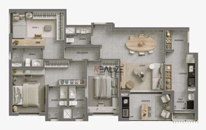 Imagem Apartamento lançamento com 3 suítes à venda, 120 m² por R$ 1.225.000 - Hélade - Indaiatuba/SP
