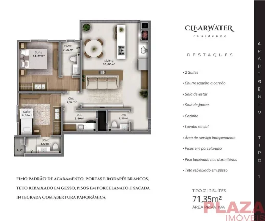 Imagem Apartamento à venda no Clearwater Residence da EAW Construtora em Camboriú