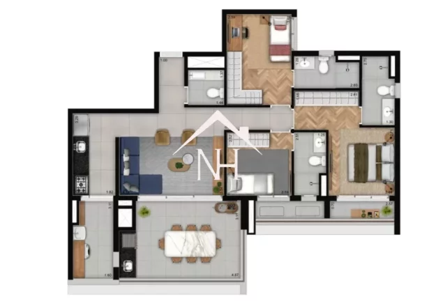 Imagem Apartamento de 104m em Perdizes c/3 suítes,2 vagas,terraço gourmet,piscina,fitness,bicicletário,spa,playground,pet place,sauna,coworking,brinquedoteca