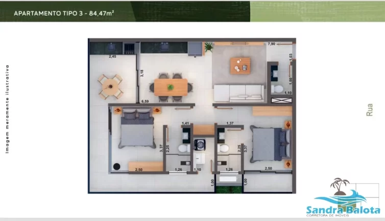 Imagem Apartamentos com 2 suítes e 1 lavabo/Itaguá