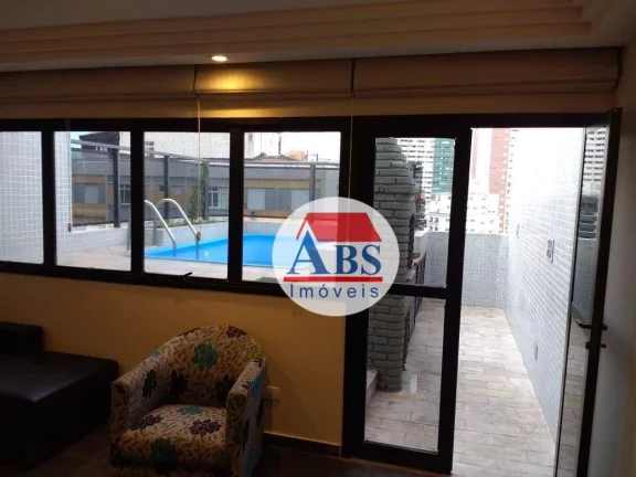 Imagem Cobertura com piscina e churrasqueira Praia Boqueirão em Santos