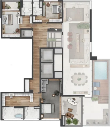 Imagem Área residencial em 44 mil m² de terreno, composta de 5 Torres de alto padrão, lazer completo, e ...