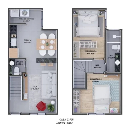 Imagem CASA COM 53.9 m² - CAIÇARA - PRAIA GRANDE SP
