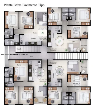 Imagem Apartamento com 3 Quartos no Bancários em João Pessoa/PB.