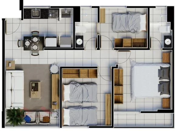 Imagem Apartamento 3 dormitórios para Venda em Teresina, Primavera, 1 dormitório, 1 suíte, 2 banheiros, 1 vaga