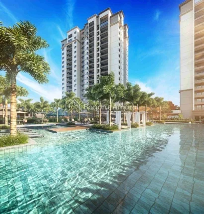 Imagem Espetacular, este apartamento de 96 m² oferece uma sala de estar e jantar integradas, com amplas ja...