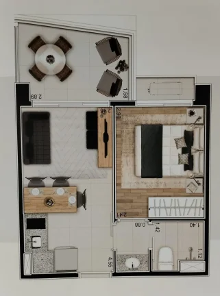 Imagem Apartamento 31M², 1Q, 1 Banheiro, 1 Vaga, Academia, Brinquedoteca, Churrasqueira, Piscina, Playground, Salão de Festas, Salão de Jogos.