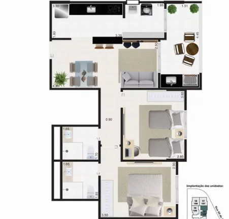 Imagem APARTAMENTO COM 68.21 m² - JARDIM PRAIA GRANDE - MONGAGUA SP