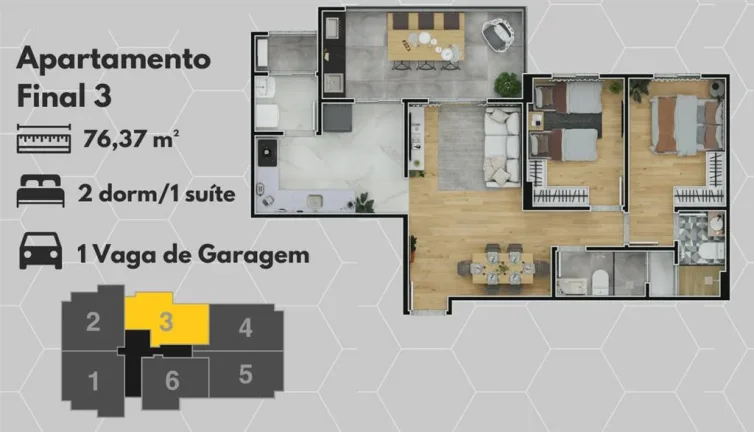 Imagem APARTAMENTO COM 76.37 m² - MIRIM - PRAIA GRANDE SP
