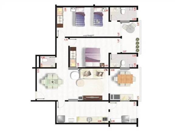 Imagem APARTAMENTO COM 100.04 m² - TUPI - PRAIA GRANDE SP