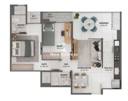 Imagem Apartamento 2 quartos (1 suíte) no coração da Mata da Praia, com varanda, 2 vagas e infraestrutura completa para seu conforto e lazer!