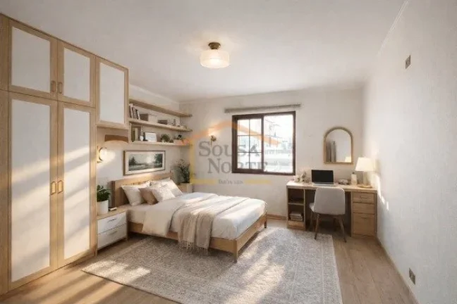 Imagem Sobrado com 258 m² de área construída. Possui 4 dormitórios, sendo 3 suítes, 6 banheiros, livin...