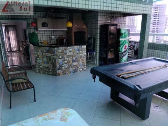 Imagem Cobertura de luxo em Praia Grande-SP, Guilhermina: 3 quartos, 2 suítes, 1 sala, 2 vagas de garagem, 400m² de área. Venha conferir!