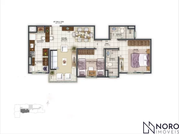 Imagem Apartamento à venda 2 dormitórios, 1 suíte no Bairro Dores