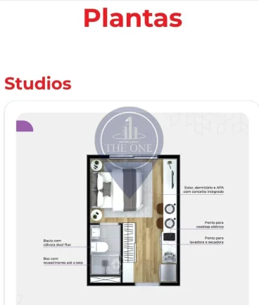 Imagem Studio de alto padrão à venda na Vila Andrade, São Paulo-SP: 1 quarto, 2 salas, 1 banheiro e vaga de garagem!