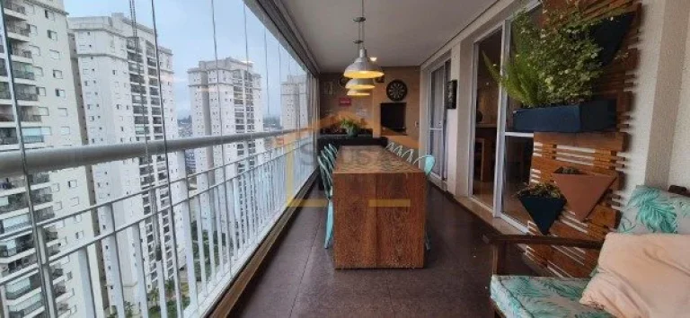 Imagem Apartamento com 142m², dispõe de 3 dormitórios, sendo 3 suites, sala para dois ambientes, varanda...