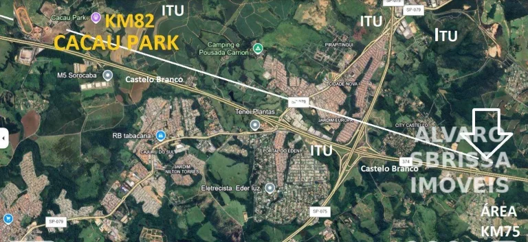 Imagem Área industrial e comercial a 10km do CACAU PARK. Com 3.1 milhoes de ms2. Com frente de 1 km linear beirando a Rodovia Castelo Banco (km75)