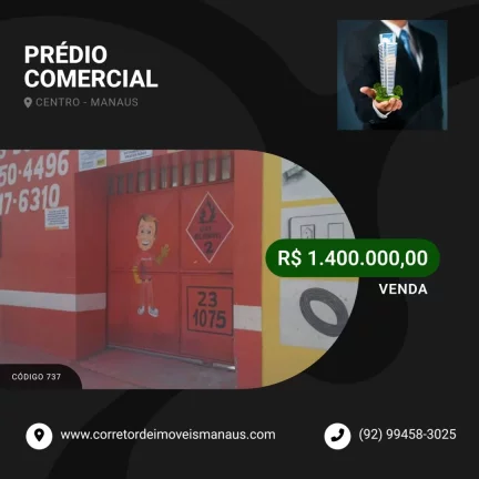 Imóvel Comercial à Venda, 228 m² em Centro - Manaus