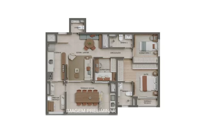 Imagem Apartamento à venda em São Paulo-SP, Vila Zilda (Tatuapé) - 2 quartos, 1 suite, 2 banheiros, 1 vaga - Alameda Tatuapé Condomínio Clube Residence.