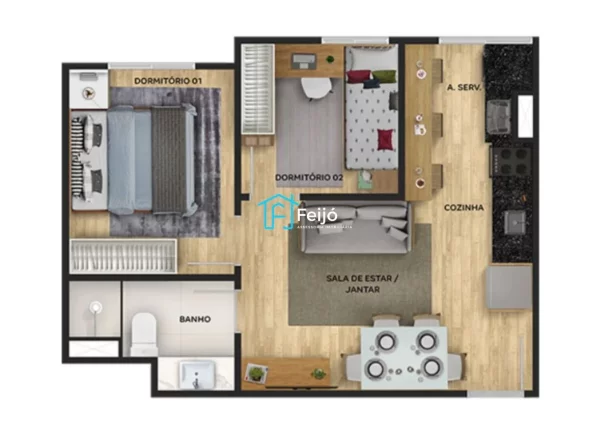 Imagem Apartamento 2 dormitórios em Canoas - Acqua Danúbio