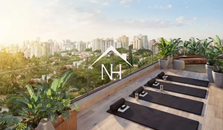 Imagem studio de 54m com suíte e varanda, bicicletário, pet place, Espaço gourmet, yoga, sauna, bar, piscina, solarium, deck, delivery, fitness, wellness