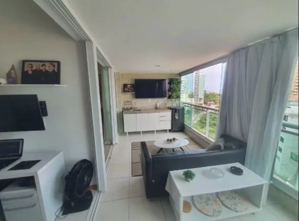 Imagem A 5ª Avenida Imóveis selecionou essa linda unidade de 1/4 sala, varanda gourmet, andar alto, vista mar, 49,00 m² Morro Ipiranga Top House R$650.000,00
