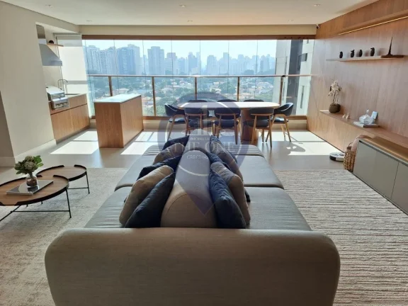 Imagem Apartamento de alto padrão à venda no Brooklin Novo, São Paulo-SP: 3 quartos, 3 suítes, 2 salas, 4 banheiros, 2 vagas.