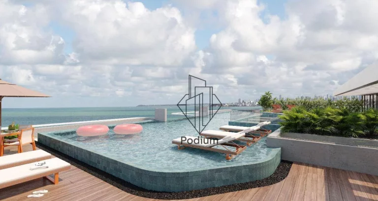 Imagem Flats beira mar com janelão de piso a teto na praia de Intermares-FL0745.
