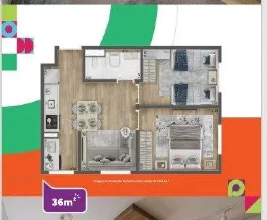 Imagem Apartamento com 2 quartos, 42m2, à venda, na planta, em Carapicuíba, Vila Sul Americana