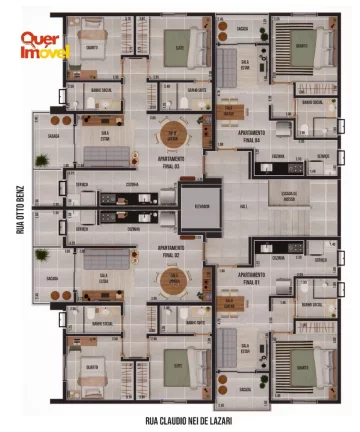 Imagem Apartamento à venda em Nova Ribeirânia Ribeirão Preto - 2 quartos, 1 suíte, 2 salas, 2 banheiros, 2 vagas de garagem - Quer Imóvel Negócios Imobiliários.