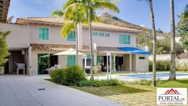 Imagem Casa maravilhosa a venda no Belvedere em Belo Horizonte, construída em área equivalente a 2 lotes, área de lazer com piscina aquecida