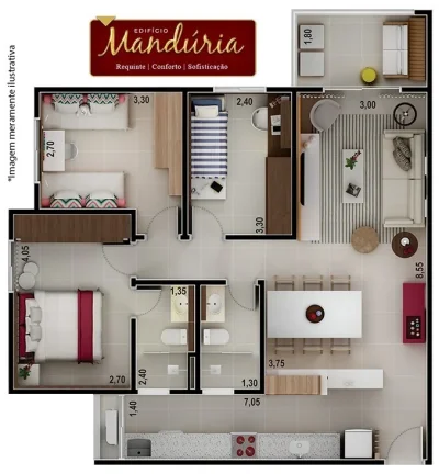Imagem Apartamento sofisticado com 3 dormitórios e vista privilegiada no Parque Campolim