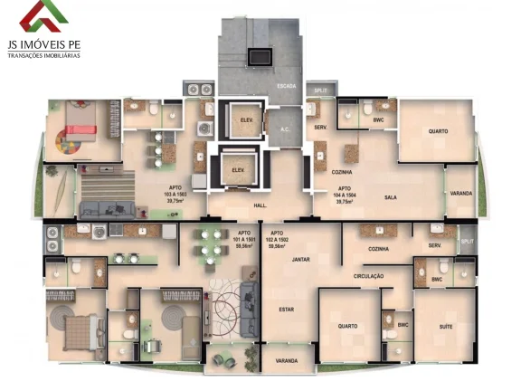 Imagem Apartamento Centro da Cidade do Recife, 2 Quartos