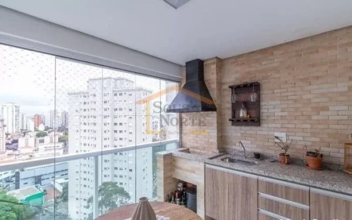 Imagem Apartamento 2 dormitórios, sendo 1 suíte, piso laminado, sala 2 ambientes, varanda gourmet com chu...