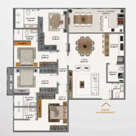Imagem Apartamento com 4 Quartos à Venda, 159 m² em Meia Praia  - Itapema