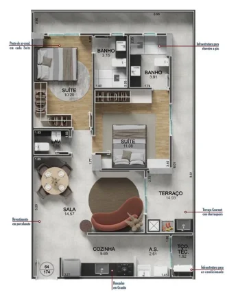 Imagem APARTAMENTO COM 83.18 m² - REAL - PRAIA GRANDE SP