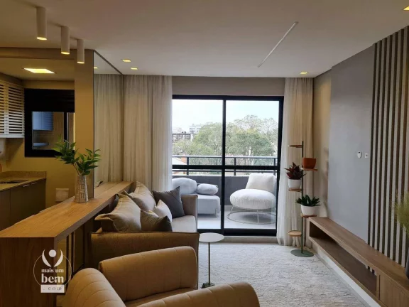 Imagem Apartamento com 2 quartos (1 suíte), 2 vagas de garagem, sacada com churrasqueira à venda por R$ 758.000 - Água Verde - Curitiba/PR