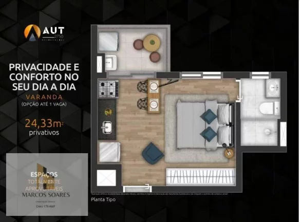 Foto do imóvel Apartamento com 1 Quarto à Venda, 24 m² em Centro - Osasco