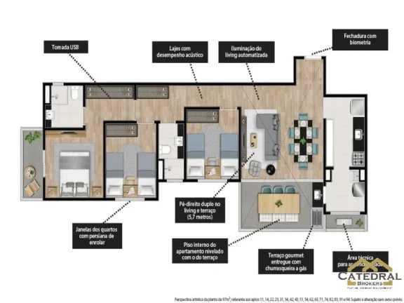 Imagem APARTAMENTO 97M² OPEN VIEW HORTO - JUNDIAÍ