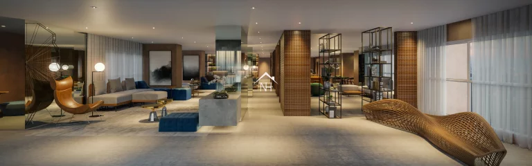 Imagem Studio de 25m² com Dormitório, Varanda, Terraço Externo com Horta, Salão de Festas, Piscina com Spa, Deck Molhado, Fitness, Churrasqueira, Espaço Zen