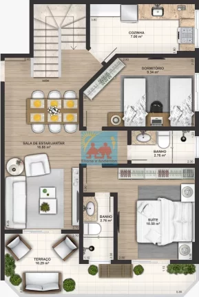 Imagem Apartamento com 2 dorms, Caiçara, Praia Grande - R$ 326 mil, Cod: 1027