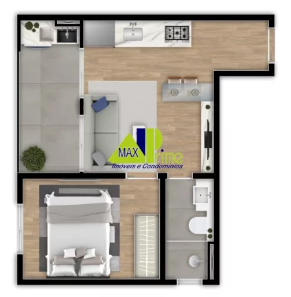Imagem Imperdível Apartamento à Venda em São Paulo - Chácara Califórnia! 1 Quarto, 1 Sala, 1 Banheiro, 30,48 m².
