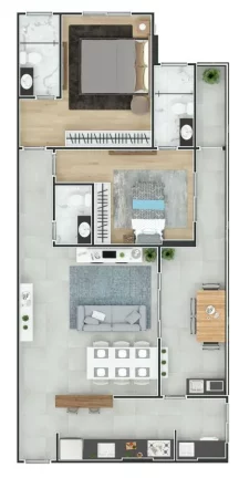 Imagem Apartamento para Venda em Praia Grande, Canto do Forte, 2 dormitórios, 1 suíte, 1 banheiro, 1 vaga